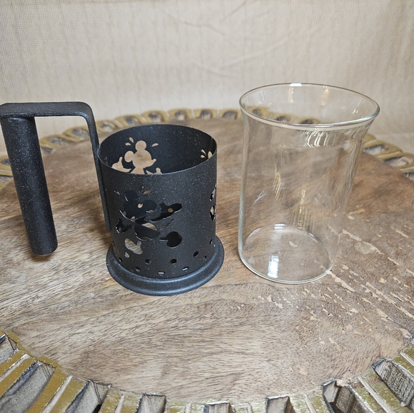 Disney Mickey Mouse Black Cup French Press metal and glass 12 Oz - Picture 9 of 11